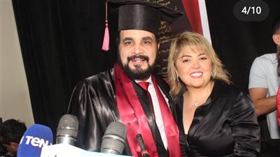 مها أحمد تهنئ زوجها لحصوله على الدكتوراه