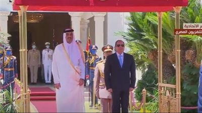 شاهد.. مراسم استقبال أمير قطر بـ 