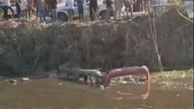  تفاصيل مصرع شخصين في سقوط أتوبيس بترعة المريوطية 