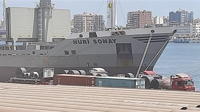 تفريغ 3840 طن حديد على متن سفينتين وتداول 34 سفينه بموانئ بورسعيد