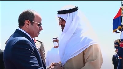شاهد.. مراسم استقبال السيسي لـ رئيس الإمارات بـ 