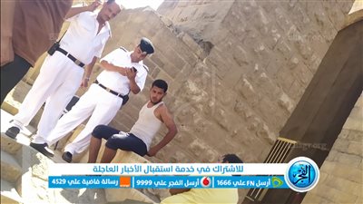 بلطجي يعتدي على سور مجرى العيون الأثري والشرطة تتحرك في دقائق (صور) 