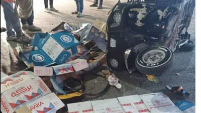 تفاصيل مصرع شخصين في اصطدام سيارة نقل بمركبة توك توك في الوراق