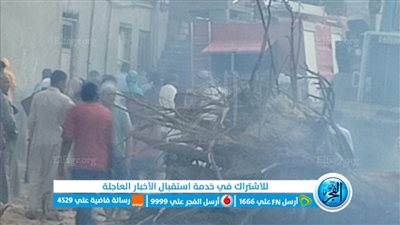 إصابة 4 أشخاص إثر إندلاع حريق هائل علي مساحة 2500 متر بالبحيرة (صور وأسماء)