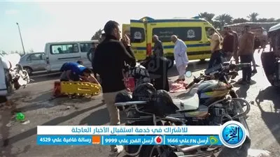 إصابة 7 أشخاص في حادث تصادم سيارة ميكروباص وتوكتوك بالإسكندرية 