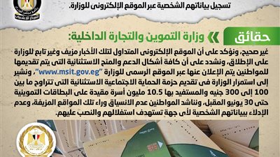 الحكومة تنفى تقديم 2500 جنيه منحة مالية للمواطنين مقابل تسجيل بياناتهم الشخصية