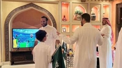 شاهد.. فرحة ولي العهد السعودي بعد الفوز التاريخي على الأرجنتين (فيديو)