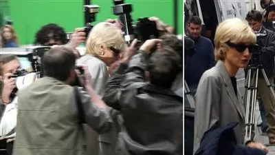 اليزابيث ديبيكي تظهر في لقطات من تصوير الموسم السادس من  The Crown