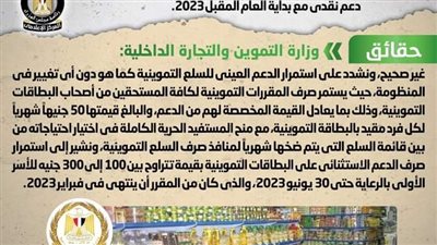 الحكومة تنفي إلغاء الدعم العيني للسلع التموينية وتحويله إلى دعم نقدي 