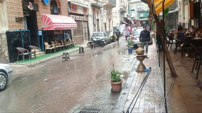 أمطار غزيرة على مناطق وسط الإسكندرية (صور)