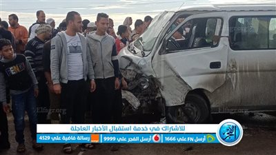 إصابة 9 أشخاص إثر تصادم سيارتين بالبحيرة (صور وأسماء)