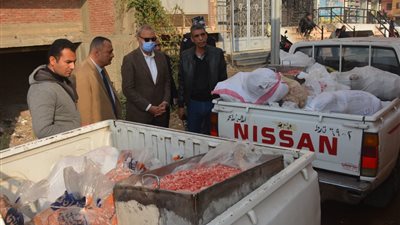 ضبط 5 طن لحوم فاسدة و15 طن أرز لاحتكاره ومنع تداوله بالأسواق بالقليوبية