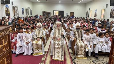 في عيدها.. رسامة شمامسة لكنيسة القديسة دميانة بمدينة الأمل