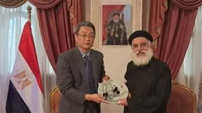 قنصل عام الصين بالإسكندرية يزور بطريركية الأقباط الارثوذكس