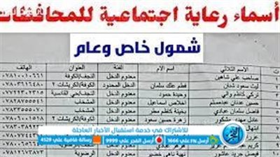 لينك اسماء الرعاية الاجتماعية الوجبة التاسعة 2023 منصة مظلتي وموقع وزارة العمل والشؤون الاجتماعية