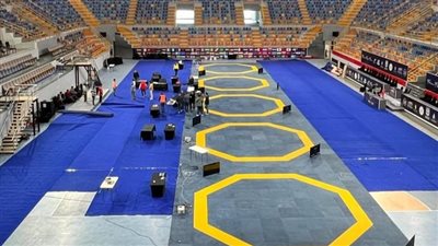 الإستعدادات النهائية لصالة نادي النادي قبل افتتاح بطولتي مصر الدولية وكأس الرئيس للتايكوندو