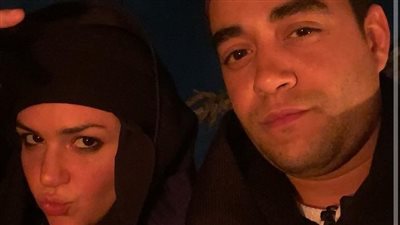 خالد أنور بصحبة ركين سعد من كواليس مسلسل 'كابوس'