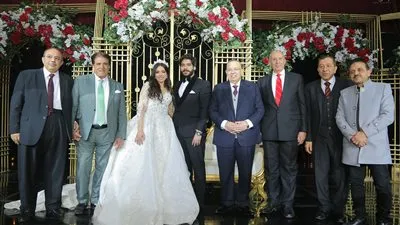 نجوم ومشاهير ووزراء وسفراء وبرلمانيون ومحافظون في زفاف ابنة الفضالي (صور)