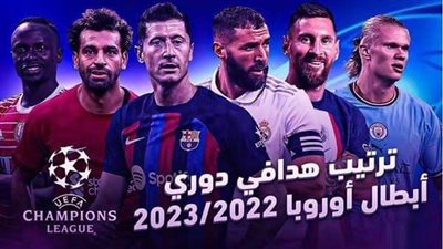 ترتيب هدافي دوري أبطال اوروبا قبل مباريات اليوم الثلاثاء 21 فبراير 2022