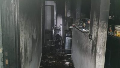 إخماد حريق شب داخل عقار سكني في إمبابة 