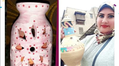 في حب القلة.. أمل مصطفى تحول الفخار إلى لوحات فنية: بدأت من الوادي الجديد 