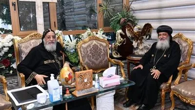 البابا تواضروس يستقبل الأسقف العام بإفريقيا ورئيس دير الأنبا بيشوي 