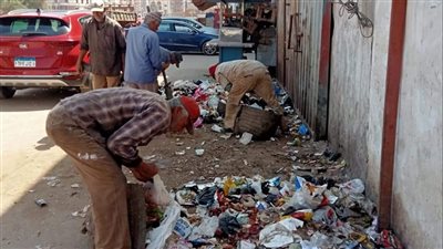 رفع 200 طن من القمامة بحملات نظافة وكنس الشوارع  بغرب المنصورة