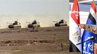 رئيس الأركان يشهد بيانا عمليا للتكتيكات الصغرى والمهارة فى الميدان لإحدى تشكيلات المنطقة الشمالية العسكرية