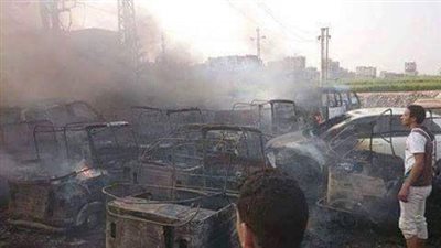 عاجل.. تفحم 4 مركبات 