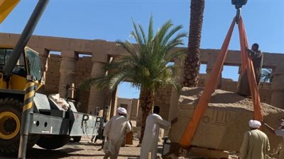 ونش شارد وسط السائحين بمعابد الكرنك يثير الجدل.. والوزارة ترد (صور) 