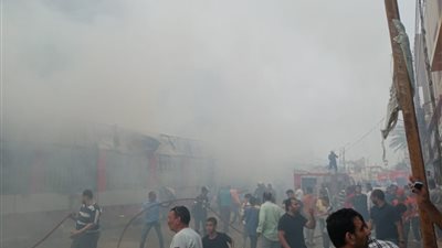 إخماد حريق بأعلى سطح عقار أمام كلية التربية الرياضية بالجيزة