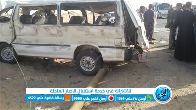 إصابة 16 شخصا في انقلاب ميكروباص بطريق بنى سويف الصحراوي الغربي 