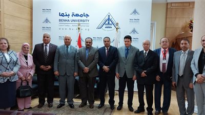 رئيس جامعة بنها يستقبل أعضاء لجنة قطاع الآداب بالمجلس الأعلى للجامعات