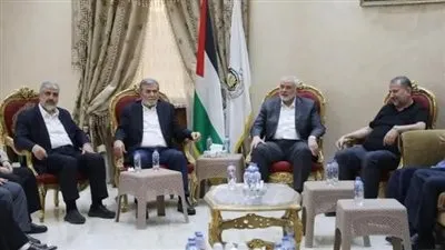 رئيس المكتب السياسي لحركة حماس إسماعيل هنية يلتقي الأمين العام لحركة الجهاد زياد النخالة في القاهرة