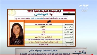 الأولى على المدارس الفنية: حصلت على مجموع 95% في الإعدادي.. وحولت للتعليم الفني