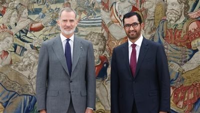 سلطان الجابر يلتقي ملك إسبانيا 