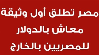 خطوة بخطوة.. تفاصيل إطلاق وثيقة معاش بالدولار للمصريين بالخارج لأول مرة في مصر