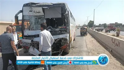 ارتفاع مصابي حادث تصادم حافلتين إلى21 شخصا على طريق الإسماعيلية الزراعي