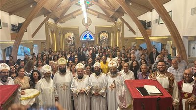  القمص داود لمعي يلتقى مع كهنة الأرشيديوسس بأمريكا