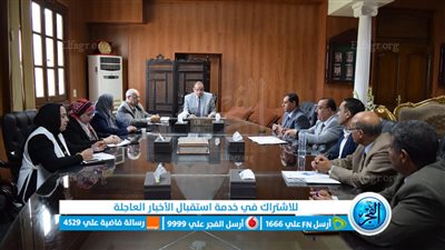 رئيس جامعة بني سويف يرأس اجتماعي الموارد البشرية والتعلم المدمج