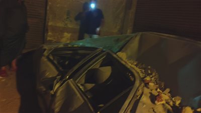 تفاصيل إصابة طفل وتهشم سيارتين في انهيار بلكونة عقار بالدقهلية 