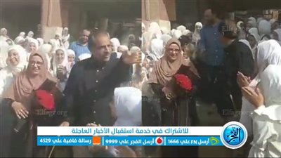 ممر شرفي لمعلمة إهناسيا الإعدادية بنات ببني سويف لبلوغها سن التقاعد 