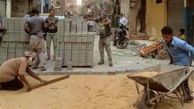 محافظة الجيزة: تركيب بلاط الإنترلوك لـ 123 شارعا في كرداسة