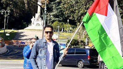 تضامنًا مع غزة.. عصام السقا يشارك في مظاهرات بإيطاليا