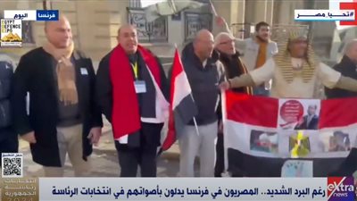 رغم البرد الشديد.. المصريون في فرنسا يشاركون في الانتخابات الرئاسية (فيديو)