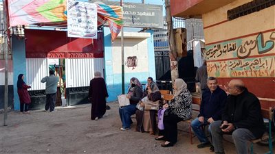 كراسي ومقاعد لكبار السن.. استعدادات مدرسة الشهيد محمد الدرة لاستقبال الناخبين في مدينة المحلة