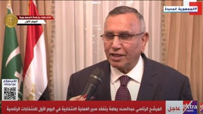 عبد السند يمامة: العملية التنظيمية للانتخابات الرئاسية جيدة.. واستغرقت في التصويت ثواني