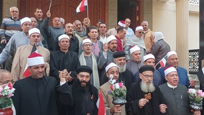 مسيرة لشيوخ الأوقاف وقساوسة الأقباط لحث المواطنين على المشاركة الانتخابية في الغربية (فيديو وصور)