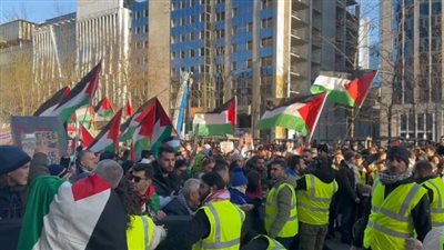 مظاهرات حاشدة في بلجيكا للتنديد باستمرار الحرب الإسرائيلية على قطاع غزة