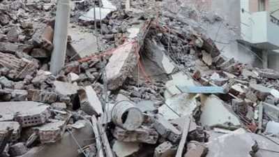 انهيار منزل مكون من طابقين بحي غرب أسيوط